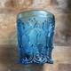 Verre Bleu &agrave; Texture Arabesque, Art Islamique, Old Baccarat 1840 Extr&ecirc;mement Rare