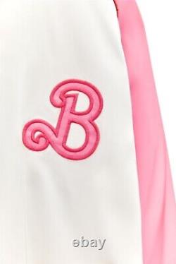 Veste Bomber en satin rose et blanc Zara Barbie, taille S, extrêmement rare et neuve.