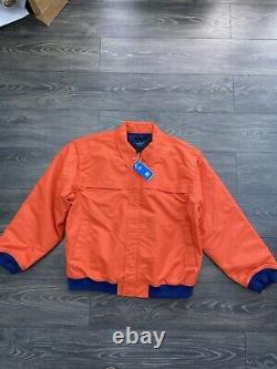 Veste bomber Adidas Orange/Bleu Taille L BNWT Extrêmement Rare