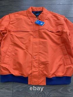 Veste bomber Adidas Orange/Bleu Taille L BNWT Extrêmement Rare