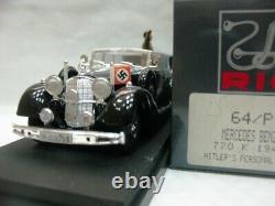 Wow Extremely Rare Mercedes W07 770k Voiture Personnelle D'hitler 1942 +figure 143 Rio