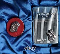 ZIPPO POPEYE (1995) Extrêmement Rare, Neuf, Non frappé, Boîte d'origine, No. 0242 - Édition Limitée